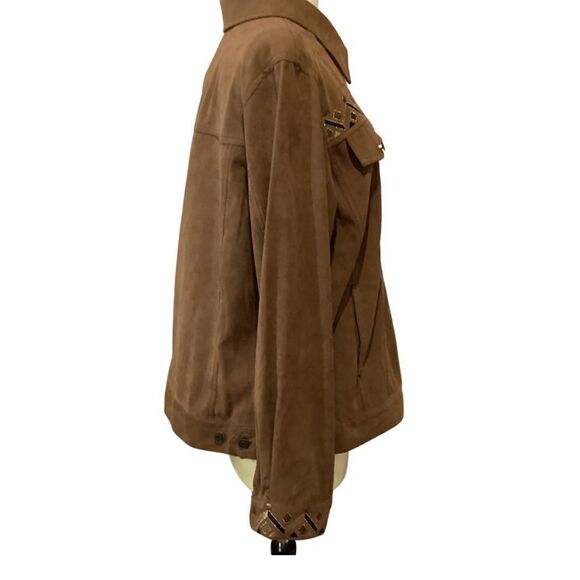 VINTAGE BOB MACKIE Brown
Western Button Down Shirt Jacket Brown Faux Suede L - Picture 8 of 14